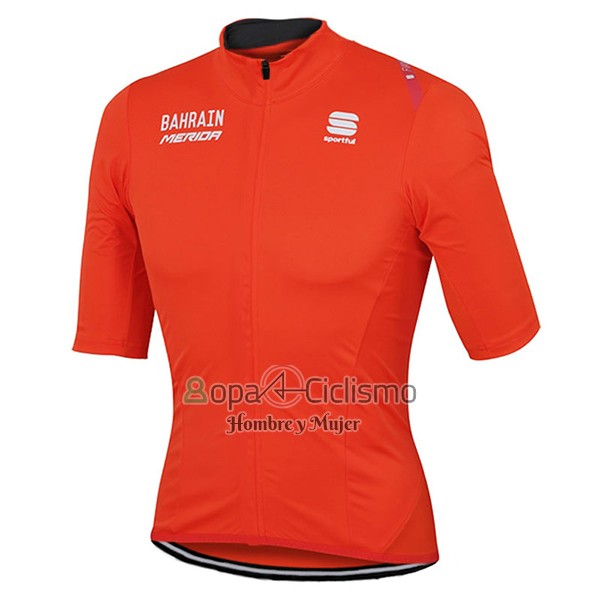 Bahrain Merida Ropa Ciclismo Culotte Corto 2017 Mangas Cortas Naranja